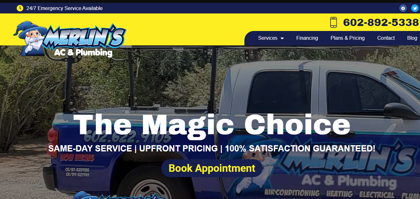 Merlin’s Ac & Plumbing Is Proud To Announce A New Look For Their